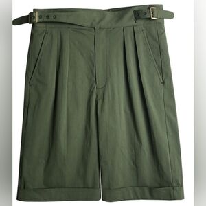 Antioch Green Pleated Shorts